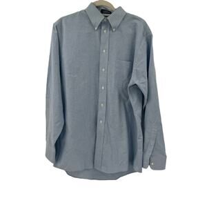 Stafford blue wrinkle free cotton button down shirt